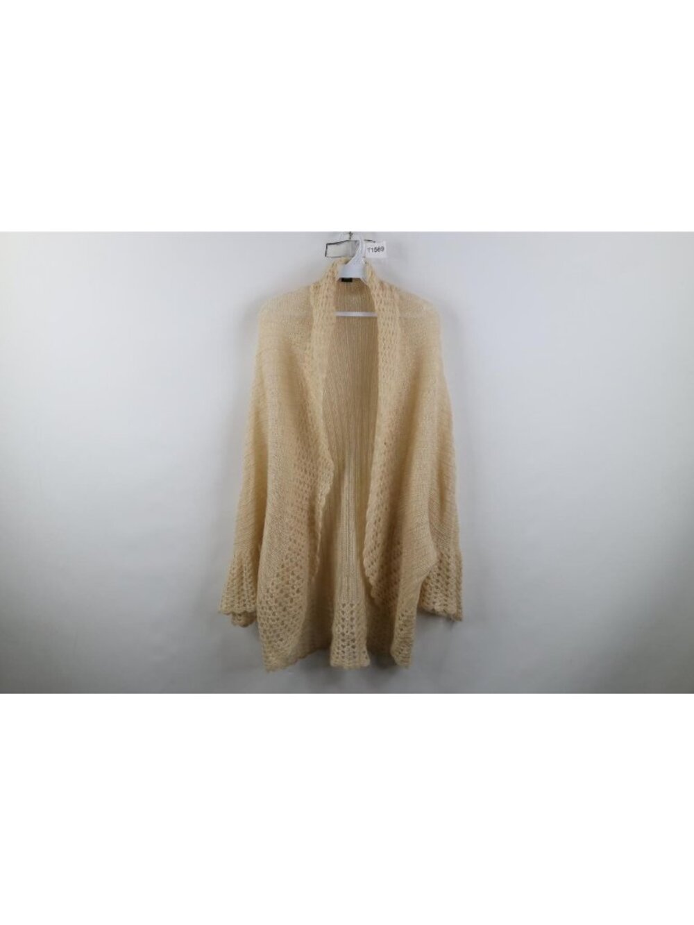 Vintage Y2K Babydoll Fairy Flared Sleeve Gauzy Mohair Cardigan Sweater Womens XS
